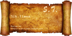 Sik Tímea névjegykártya